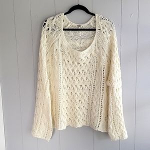 Free People Knit Sweater, Off white, Large